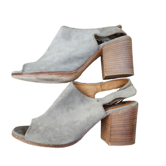Alberto Fermani US Size 6.5 EU Size 37 Suede Open Toe Heels - Picture 2 of 8